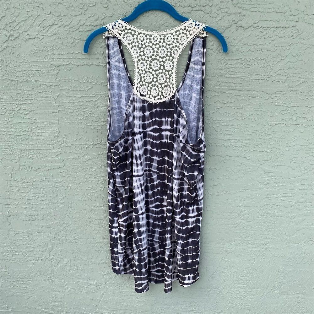 Endless Sun Women's L Tie-Dye Sleeveless Tank  Top with Crochet Back